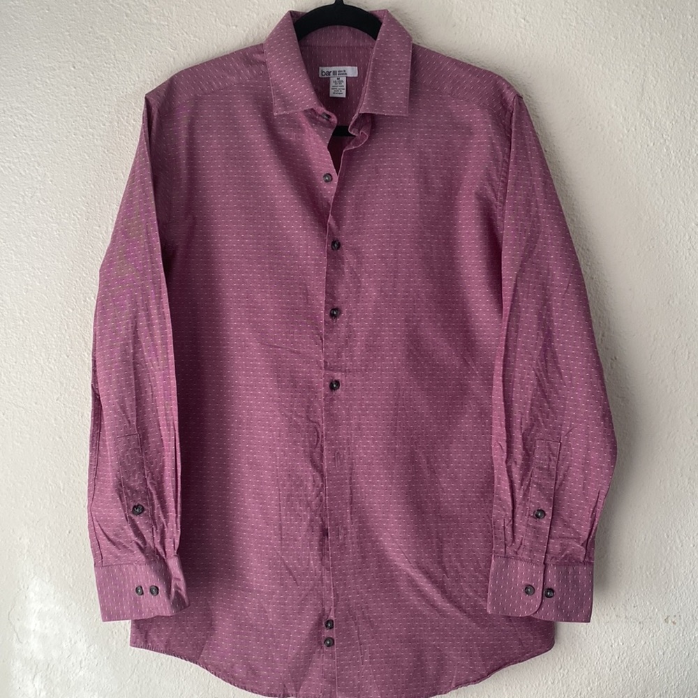 Men’s Bar III Slim Fit Stretch Dress Shirt Purple Sz Medium